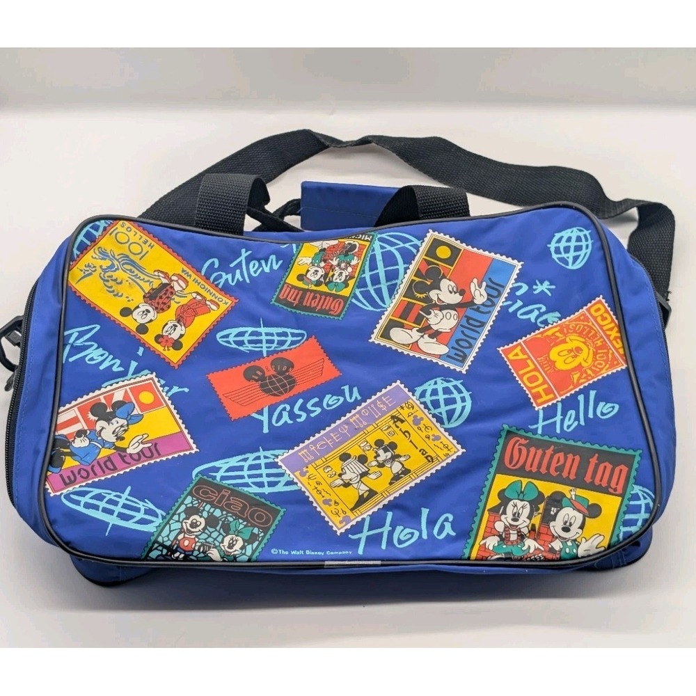 Vintage‎ Disney Mickey Unlimited Travel Bag World Tour Duffel And Mickey Tie
